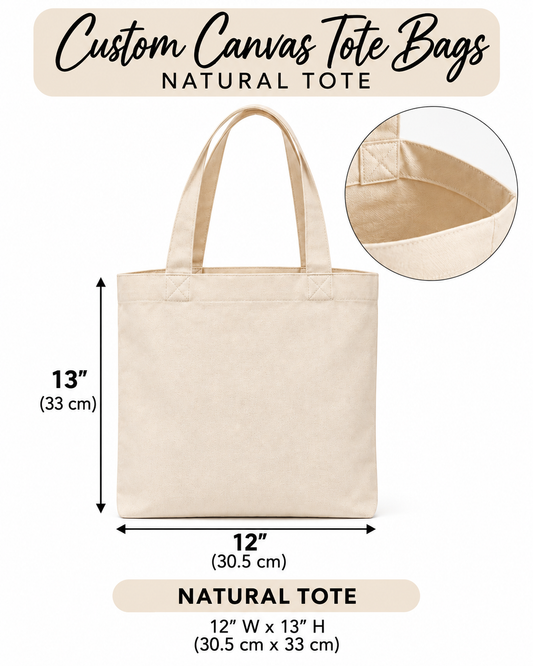 Neutral Canvas Tote Bag | Personalized Design by TGX